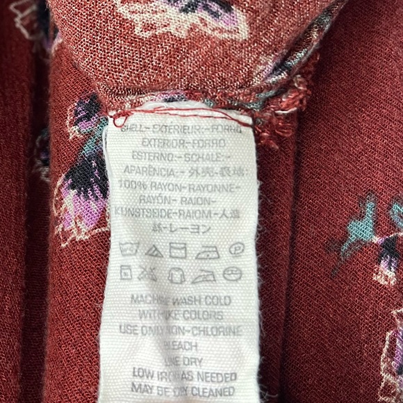 FREE PEOPLE Tree Swing Tank Top XS Key Hole Tunic Floral Boho Bohemian Pockets - Picture 10 of 14